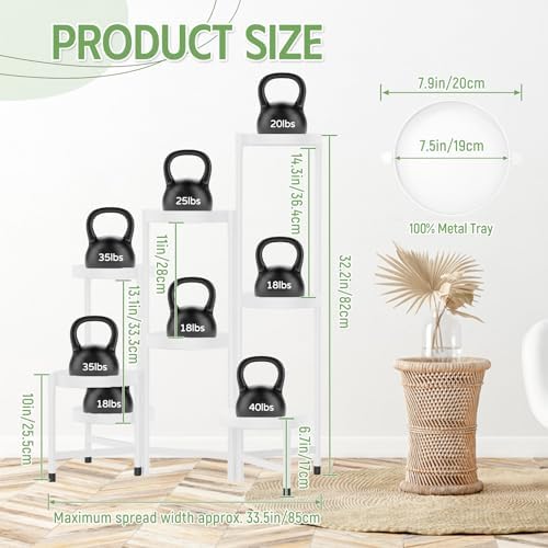 iDavosic.ly Plant Stand Indoor Outdoor, 8 Tier Metal Corner Shelf, White - Image 2