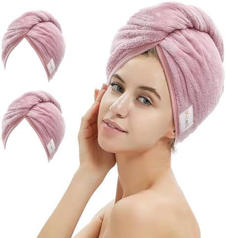 M-bestl 2 Pack Microfiber Hair Towel Wrap to Dry Hair Quickly by awesomeOralcareproduct