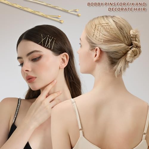 Teenitor 300pcs Blonde Bobby Pins Hair Pins and Hair Bands for Women Girls - Image 4