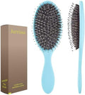 Boar Bristles Hair Brush for Women and Men, Detangling Hair Brush for Smoothing Massage Add Shine, Nylon&Boar Bristles Detangler brush for Hair Healthy (1 Pack-Blue) by aestheticspracticality