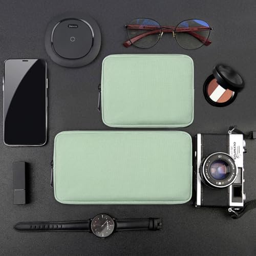 imComor Universal Electronics Accessories Case Bag, 2-Pack Portable Soft Carrying Case Bag Pouch Wire Cable Organizer for Hard Drive, Power Adapter, Laptop Mouse, Cosmetics Kit, Small+Big-Mint Green - Image 6