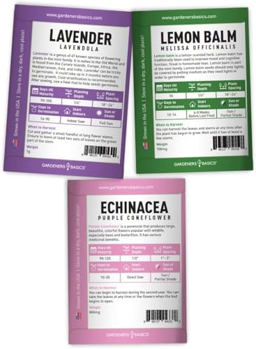 Tea Growing Kit - Includes Medicinal Lavender, Chamomile, Lemon Balm, Peppermint and Echinacea Heirloom Garden Seeds, Grow Pots, Soil, Plant Markers, Indoor Herb Kit Outdoor Tea Garden Kit - Image 5