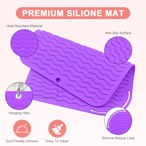 Suafrnut Plus Size Silicone Heat Resistant Mat for Hair Tools(12" x 9") - Image 3