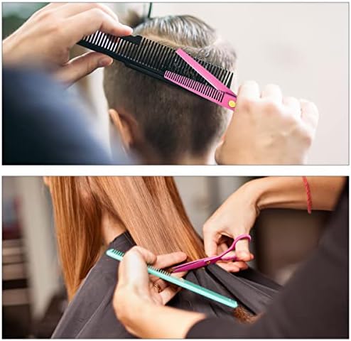 Professional Hair Cutting Scissors Sets Stainless Steel Barber Hairdressing Scissors Multifunctional Salon Thinning Scissors Straight Shears Tools for Men Women Home Use (Pink) - Image 5