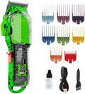Professional Hair Clippers for Men, Cordless Barber kit for Hair Cutting & Grooming, Hair Clippers Set for Barber Haircut with LED Display 8 Fade Taper Combs(Green) by Tuanchuanrp