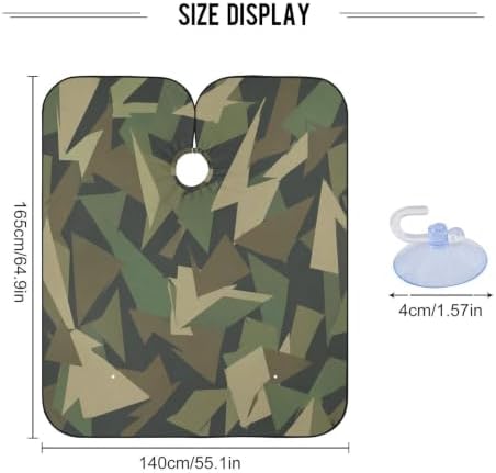 Blueangle Geometric Triangle Camo Barber Cape for Men Hair Cutting Cape, 65" x 55" - Image 6
