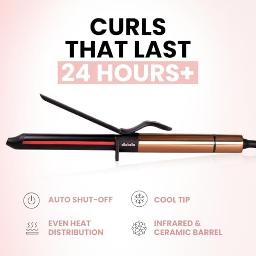 ELLA BELLA® Curling Iron 1 Inch, Professional Ceramic Wand, All Hair Types - Image 3