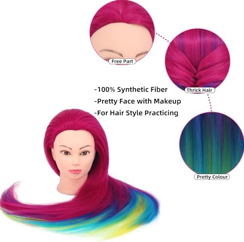 Mannequin Head with Hair 29'' Cosmetology Mannequin Heads for Braiding - Image 4