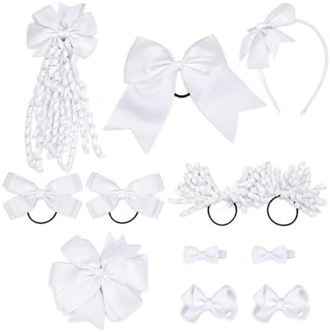 baotongle 12 Pcs School Hair Accessories Set School Bows for Girls Bow(White) by baotongle