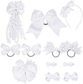 baotongle 12 Pcs School Hair Accessories Set School Bows for Girls Bow(White) by baotongle
