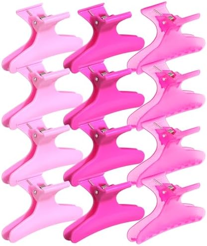 Ondder Pink Butterfly Hair Claw Clips for Styling and Sectioning - Makeup Hair Clamp Clips for Women and Girls by Ondder