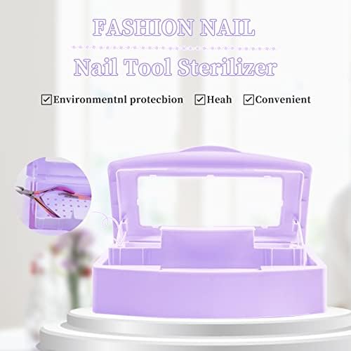 Nail Tool Sterilizer Box, Plastic Sterilizing Tray, Plastic Clean Sterilizing Box Storage Organizer for Nail, Tweezers, Eyelash Extensions, Hair Salon, Spa & Cutter Manicure Equipment(Purple) - Image 3