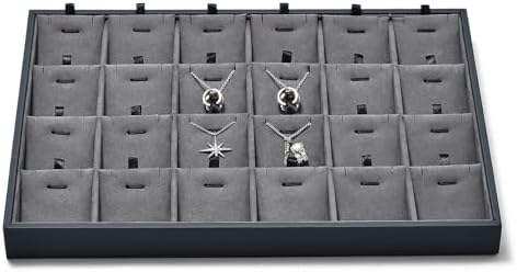 24 Grid Removable Insert Jewelry Necklace Display Tray by Woodten
