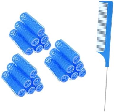 ZMD 18Pcs Self Grip Small Hair Rollers Curlers, Plastic Hair Rollers Heatless Salon Hairdressing Curlers DIY Curly Hair Accessories for Women Girls Short Thin Fine Hair (0.8 x 2.4 Inch) by ZMD