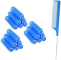 ZMD 18Pcs Self Grip Small Hair Rollers Curlers, Plastic Hair Rollers Heatless Salon Hairdressing Curlers DIY Curly Hair Accessories for Women Girls Short Thin Fine Hair (0.8 x 2.4 Inch) by ZMD