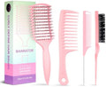 Curl Defining Brush, Vented Curly Hair Brush for Effortlessly Detangling Shaping and Defining Women's Men's Curls on All Wet or Dry Hair Types, Reduces Frizz (Pink) by Unknown