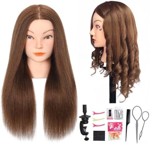 Opini Mannequin Head 100% Real Human Hair for Hairstyle Curling Practice by Opini