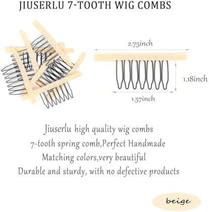100 Pieces Wig Combs Wig Clips Wig Combs to Secure Wig 7-teeth Wig Accessories Tools For Making Wig Caps Wig Comb (Beige,100 Pcs)) - Image 2