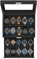 SONGMICS 20-Slot Watch Box, 2 Layers, Glass Lid, Lockable by SONGMICSbySONGMICSHOME