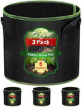 MEKOLIFE 3-Pack 5 Gallon Grow Bags, Nonwoven Planting Bags with Handles by Createagardenyoulove