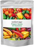 600+ Pepper Seeds, 10 Varieties Hot and Bell Pepper Seeds Garden Kit by VerdantVigor
