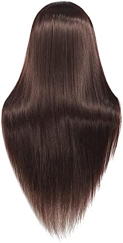 Mannequin Head 26-28" Synthetic Brown Hair for Hairdresser - Image 5