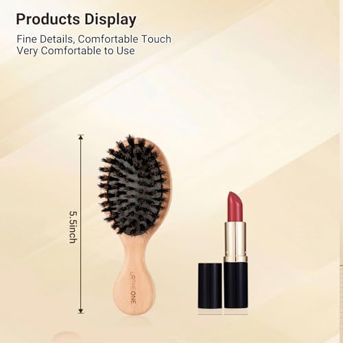 URTHEONE 2 Pack Mini Pure Boar Bristle Hair Brush Small Travel Pocket Brush - Image 5