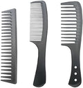 3 PCS Carbon Fiber Anti Static Comb, Heat Resistant Comb-Fine and Wide Tooth Hair Combs for Men and Women, Professional for Hair Stylist by Rabetly
