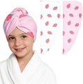 Microfiber Hair Towel Wrap for Kids Girls, Quick Dry Towel, 2 Pack by BeBeJoJo