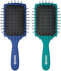 Conair Beyond Gentle Mini Paddle Hair Brush Set, 2-Pack, Detangler Brushes for Women, Detangling Brush Set/Paddle Hairbrush, Mini Travel Set, Blue & Teal by conair