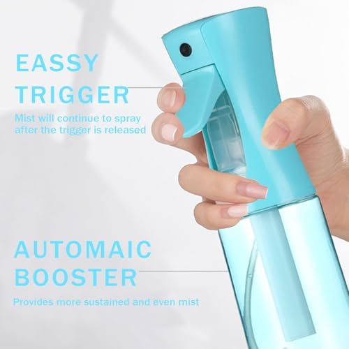 3 Pack Spray Bottles, 2-Pack Continuous Spray Bottles,Fine Water Mist Spray Bottles for Hair 6.8 OZ (200 ML) and 1oz 30ml Travel Spray Bottle Mister for Cleaning,Hairstyling,Plants,Barbers,Pets Blue - Image 4