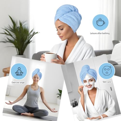 Microfiber Hair Drying Towel Wrap,Hair Turbans Towel for Wet Hair - Image 5