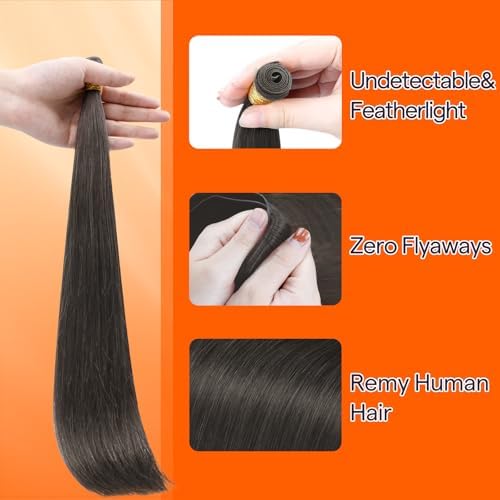 Full Shine Hand Tied Weft Hair Extensions Human Hair 24 Inch 60G - Image 3