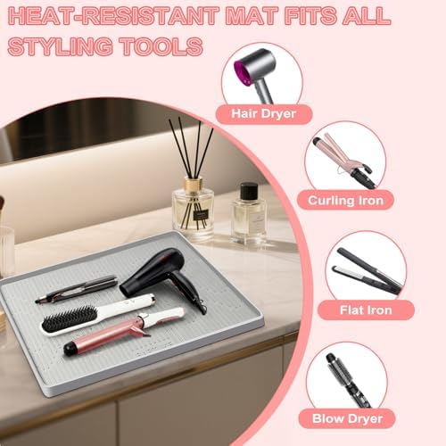 Lorvain 24" x 24" Oversize Silicone Heat Resistant Mat for Hair Tools - Image 6