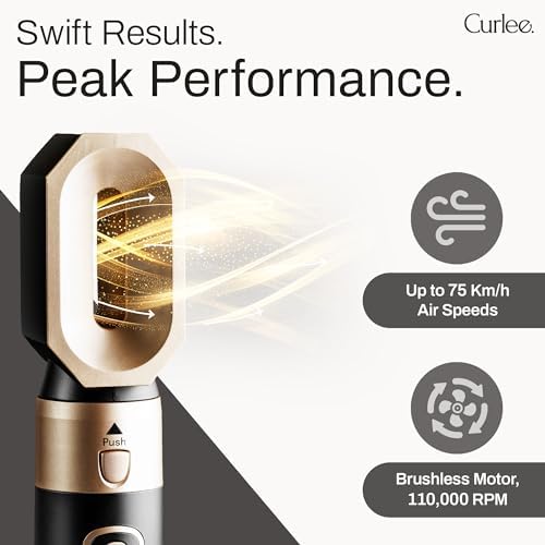 Hair Dryer Brush 6 in 1, 1200W Hot Air Styler Brush with Leather Box, Blow Dryer Volumizer Brush, Curling Iron & Straightener for Smoothing, Volumizing, Curling - Black - Image 6