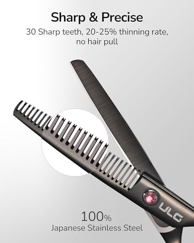 ULG Hair Thinning Scissors Professional Barber’s Texturizing Teeth Shears for Hairdressing, Salon and Home Use Thinning Shears for Hair Cutting, Made of Japanese Stainless Steel, 6.5 inch - Image 2
