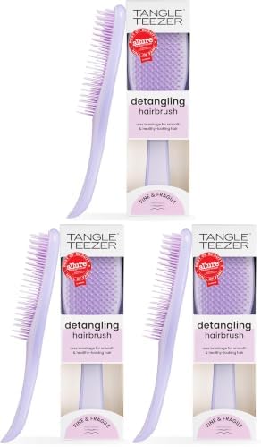 Tangle Teezer Fine Ultimate Detangler Brush, Dry & Wet Hair Brush to Detangle & Reduce Breakage for Fine Hair Types, Hypnotic Heather (Pack of 3) by TangleTeezer