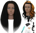 18" Mannequin Head Human Hair 100% Real Human Hair Mannequin Head Cosmetology Makeup Doll Training Head With Table Clamp Stand for Curling, Cutting Dyeing & Hairdresser School Training by Unknown