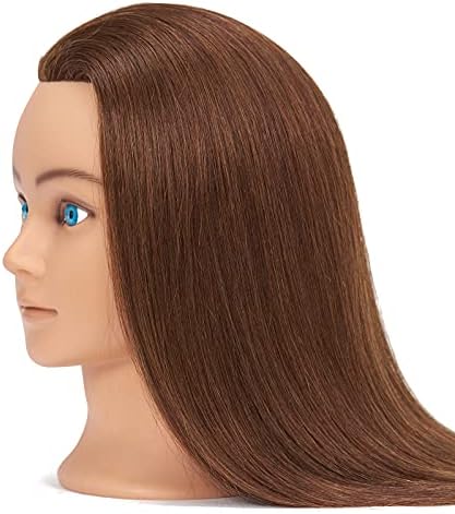 20-22" Female 100% Human Hair Mannequin Head for Hairdresser - Image 4