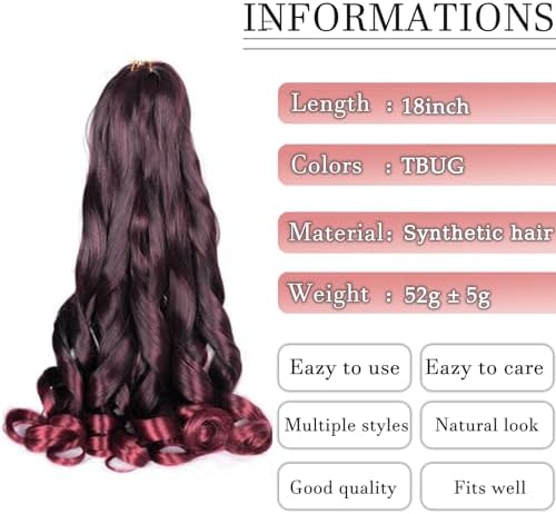 French Curl Braiding Hair Extensions 8 Packs Crochet Braids for Black Women - Image 3