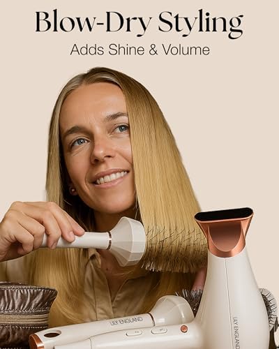 Lily England Round Hair Brush Set, 4 Piece Professional Blow Dry Kit with 3 Round Brushes and Comb for Styling, Beauty Gifts Sets for Women (White) - Image 5