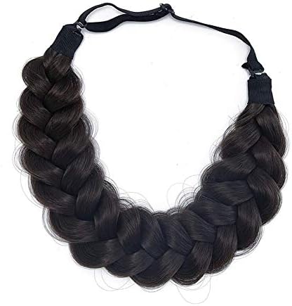 Synthetic Hair Braided Headband Classic Wide Strands Wedding Disorderly Fluffy Braids Wig Band Women Beauty Accessory - Image 4