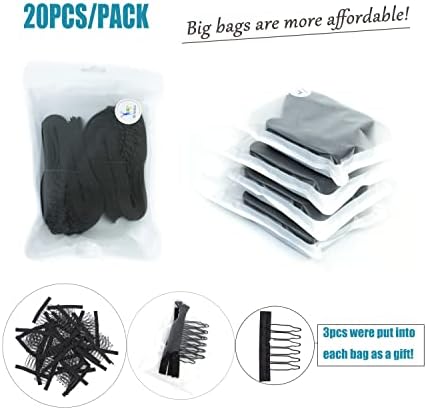 Adjustable Straps For Wigs And Making Wigs，Adjustable Wig Bands (Black, 1‘’ x 20pcs) - Image 2
