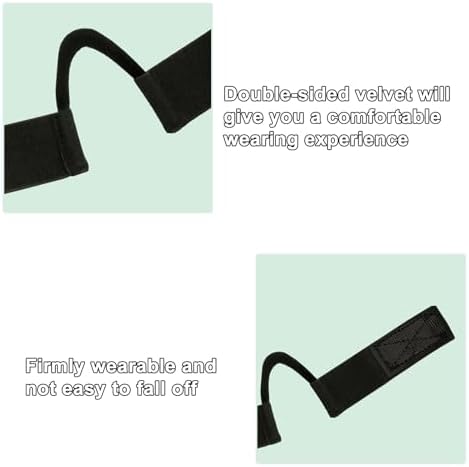 HINGTAI 2Pcs Black Double-Sided Velvet C-Shaped Ear Painless Wig with Two Sideburn Hair Combs, Soft Painless Wig Band with Ear Cut Outs Tools, Comfortable Earless Melting Band Supplies - Image 3