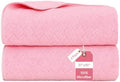 JML Bath Towels with Hanging Loop, 2 Pack, 27x55 in, Microfiber, Pink by JML