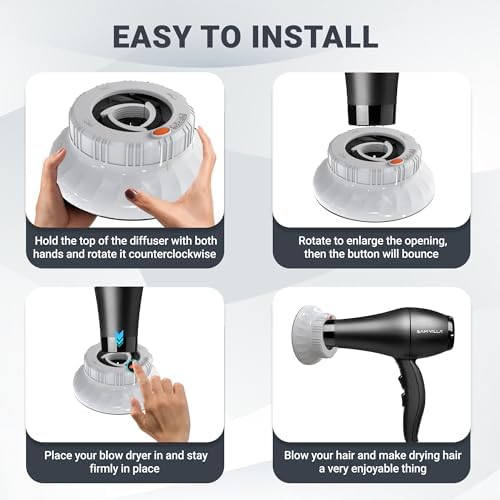 Universal Hair Diffuser Attachment for 1.4-2.4 in Blow Dryers, White - Image 5