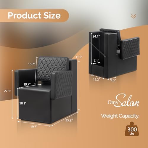 OmySalon Dryer Chairs for Salon, Professional Hair Dryer Chair Fit for Hooded Dryer, Extra Wide Seat, Beauty Salon Barbershop Furniture - Image 3