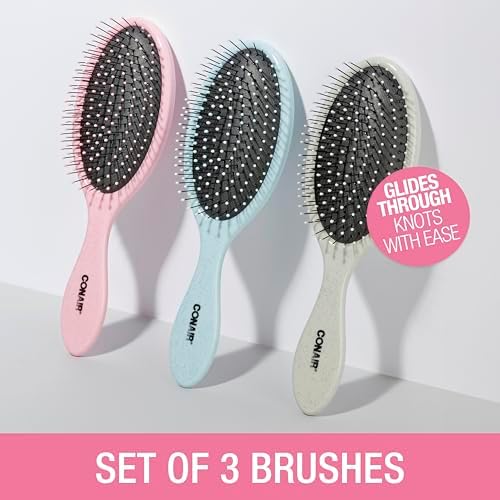 Conair Detangling Hair Brush Set, Wet or Dry Hair, 3-Pack - Image 2