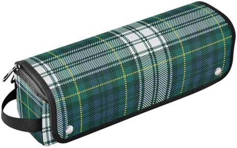 Tartan Plaid Verdant Hair Tools Travel Bag Travel Organizer Pouch Portable Carrying Case with Heat Resistant Mat for Flat Irons Curling Iron Hair Dryer by PJXTH