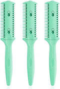 Soft 'N Style Haircut Razor Comb, 3 Pack - Double Sided Razor Hair Styling Scissors Comb, Split Ends Trimmer Styler for Thin and Thick Hair (Green, Metal, F, 3 Count) by Soft+%27N+Style